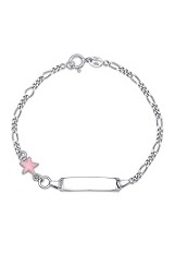 beautiful tiny sterling silver star charm id bracelet for babies and children
